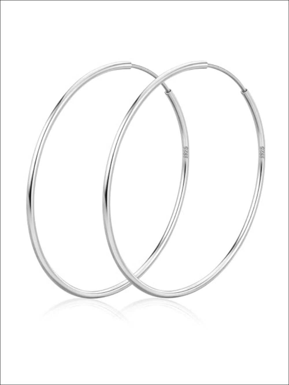 925 Sterling Silver Hoop Earrings Hypoallergenic Endless Lightweight